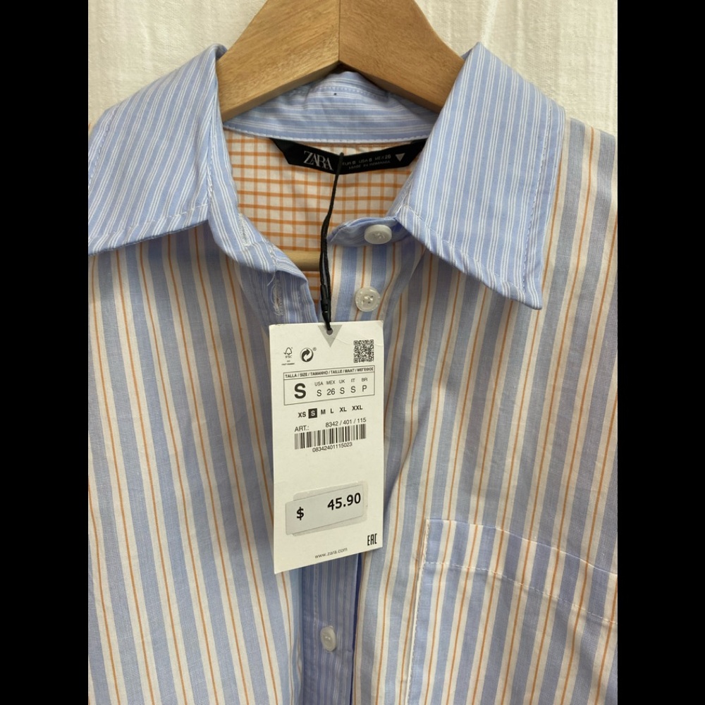 Zara stripes oversized shirt